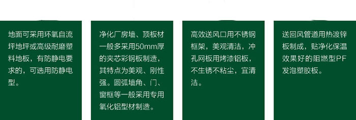 GMP車間結(jié)構材料參數(shù)